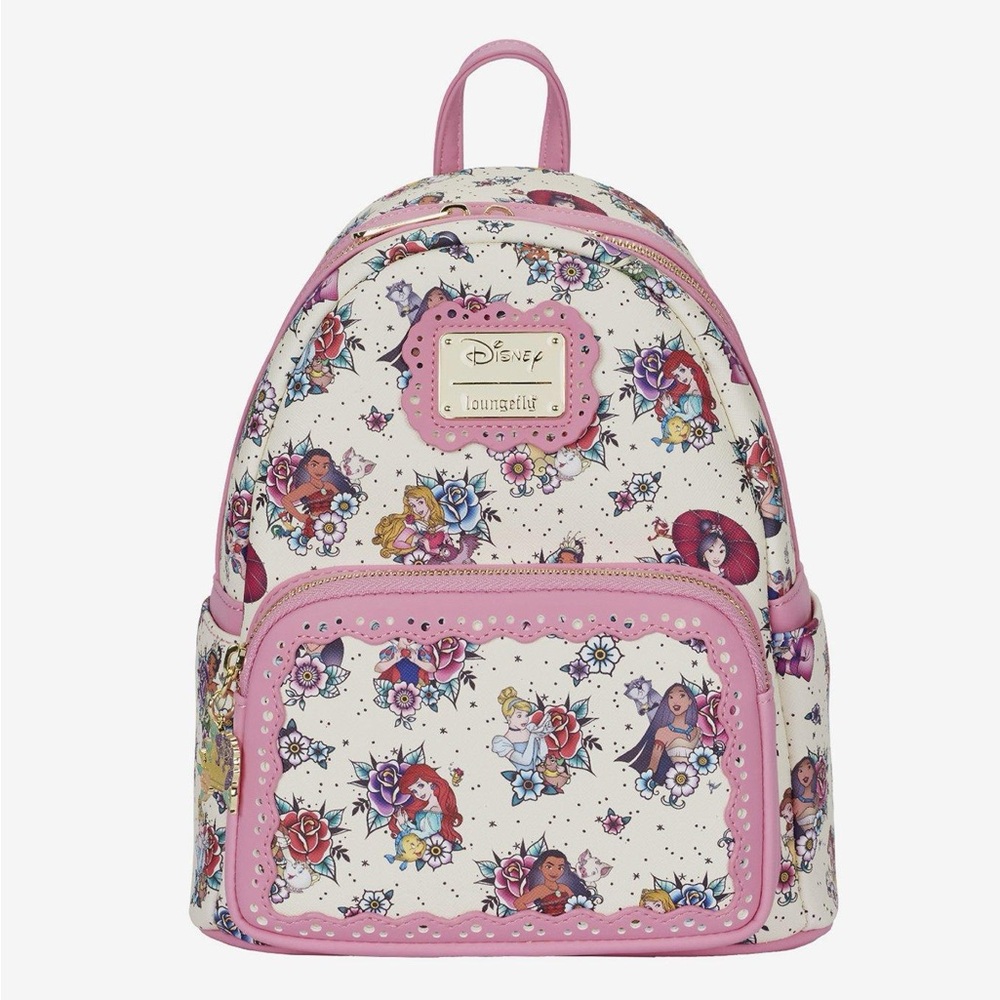 NWT Loungefly DISNEY PRINCESS FLORAL
TATTOO MINI BACKPACK